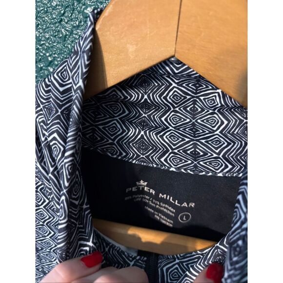 Peter Millar Full Zip Jacket Black Womens Size Large  UPF 50+ Long Sleeve - Picture 2 of 4